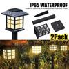 2pack Solar Lawn Lights Outdoor Waterproof Courtyard Landscape Lights Garden Villa Courtyard Decorative Floor Mounted Warm Lights