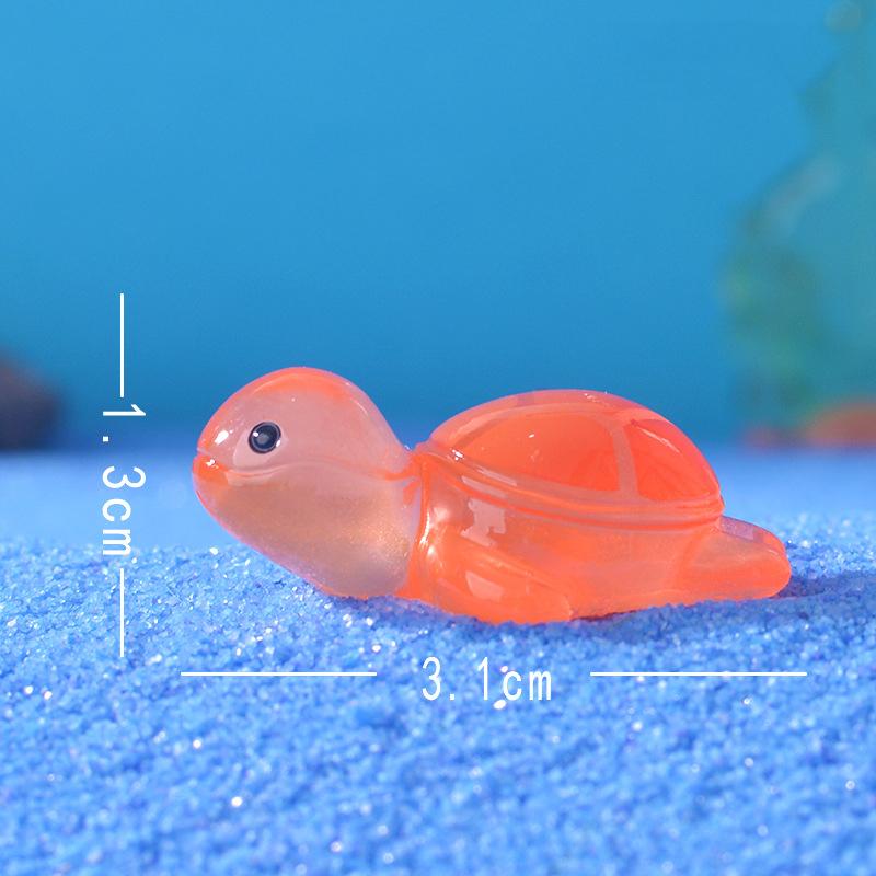 10 шт. светящиеся мини-фигурки морских черепах, светящиеся в темноте, миниатюрные фигурки черепах для сада, миниатюрное моховое ландшафтное украшение