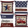 New Independence Day Flag Linen Pillow Case Five-pointed Star Blue White Red Striped Letters Pillow Case Backrest Case
