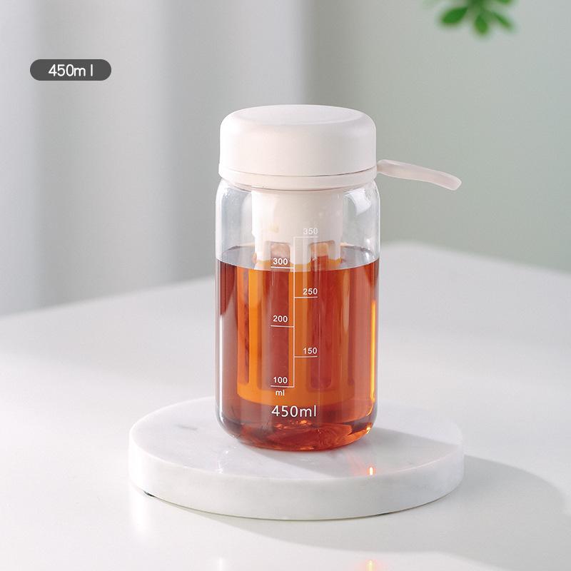 450ml Cold Brew Cups with Scale Mesh Filter Portable Coffee Cup Leakproof Brewing Cold Brew Tea Separator Drinking Water Bottles