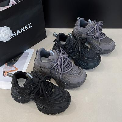 Женские кроссовки «папины кроссовки» осень новые со стразами универсальные модные нескользящие повседневные на толстой подошве увеличивающие рост см спортивные женские туфли