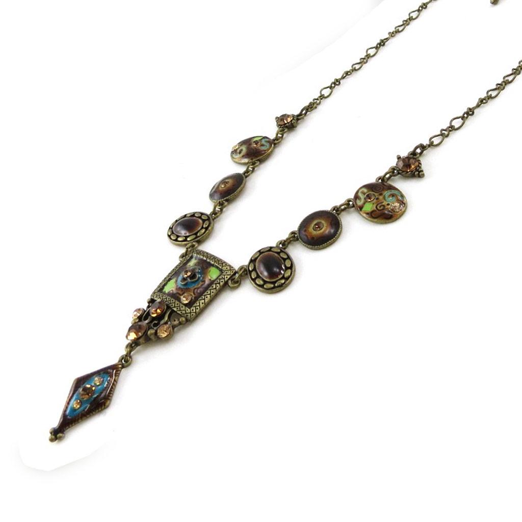 Les Trésors De Lily [E5700] - 'Phedre' Turquoise Brown Designer Necklace
