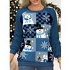 Women's Tops Casual Clothing Christmas Snowman Print Raglan Shoulder T Shirt
