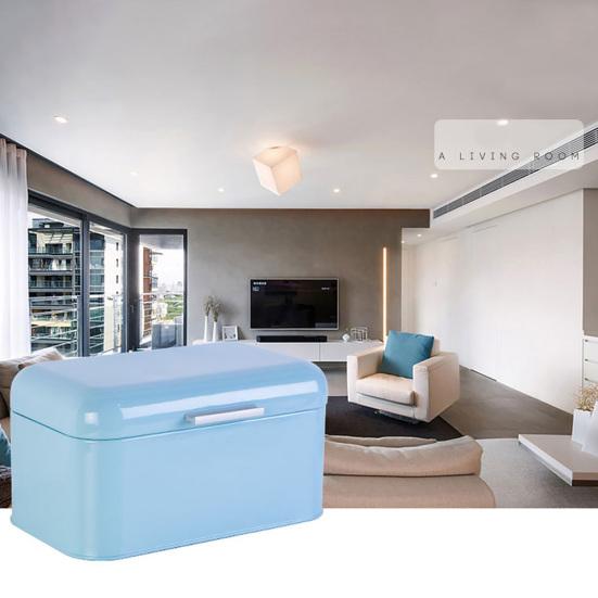 Home Office Metal Storage Box Bread Shape Large Capacity Container Organizer