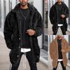 Men's Autumn And Winter Loose Warm Coat Men's Casual Fashion Plush Long Coat