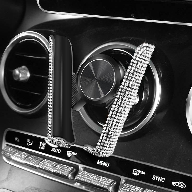 1 шт., блестящий автомобильный держатель для телефона со стразами, поддержка смартфона на вентиляционное отверстие, кристалл, алмазный зажим для телефона, аксессуары для салона автомобиля для девочек