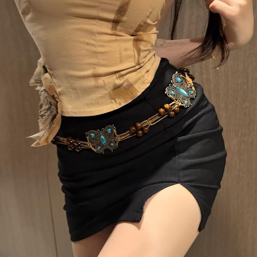 Богемный Этнический Металлический Пояс-Цепочка на Талию Высокого Класса для Женщин - Ретро, Универсальный Модный Аксессуар