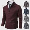 Men's Zipper Half Turtleneck Velvet Sweater: Warm Knitted Casual Autumn/Winter Pullover In Large Sizes