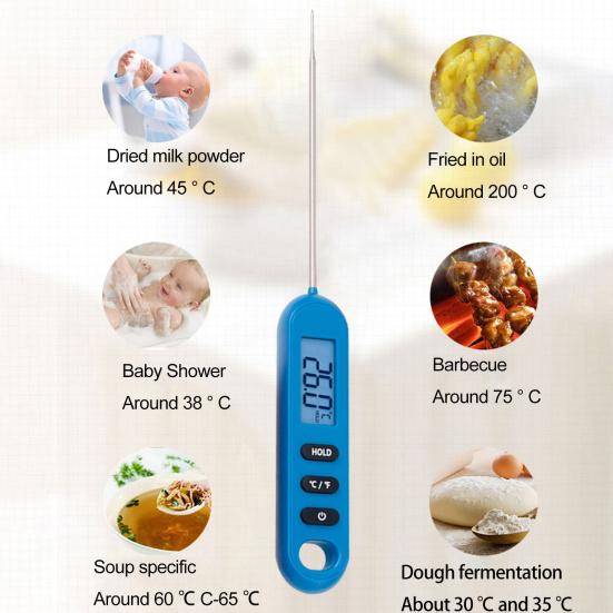 Пищевой термометр, чувствительный зонд, ЖК-дисплей, водонепроницаемый, высокая точность, мгновенное считывание, барбекю, мясо, молоко, электронный цифровой термометр, кухонные гаджеты