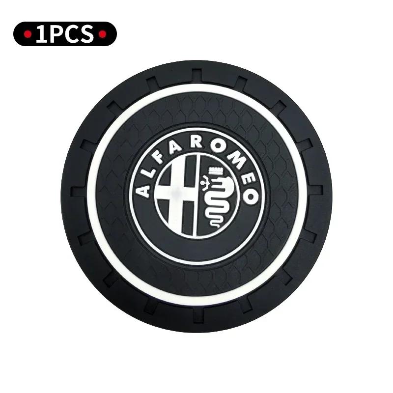 1/2pcs Car Water Cup Non-Slip Mat Pad For Alfa Romeo 159 147 156 166 Giulietta Giulia Mito Stelvio Brera Spider Accessories