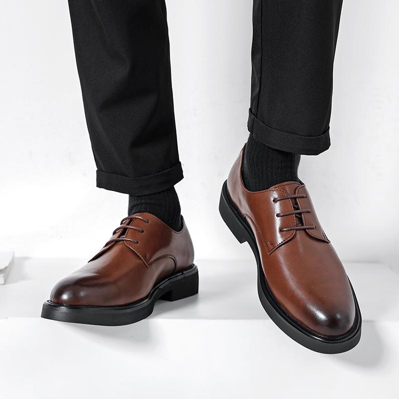Fashion Classic New Office Interview Men's Business Shoes Lace Up Simple Men's Leather Casual Shoes High-quality Work Shoes Versatile