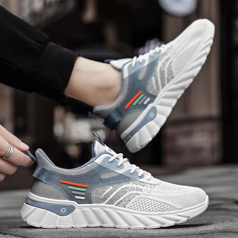 Модные мужские кроссовки Летняя мода Мягкая подошва Дышащие беговые кроссовки Уличная мужская повседневная спортивная обувь Мужские новые тенис маскулино хомем