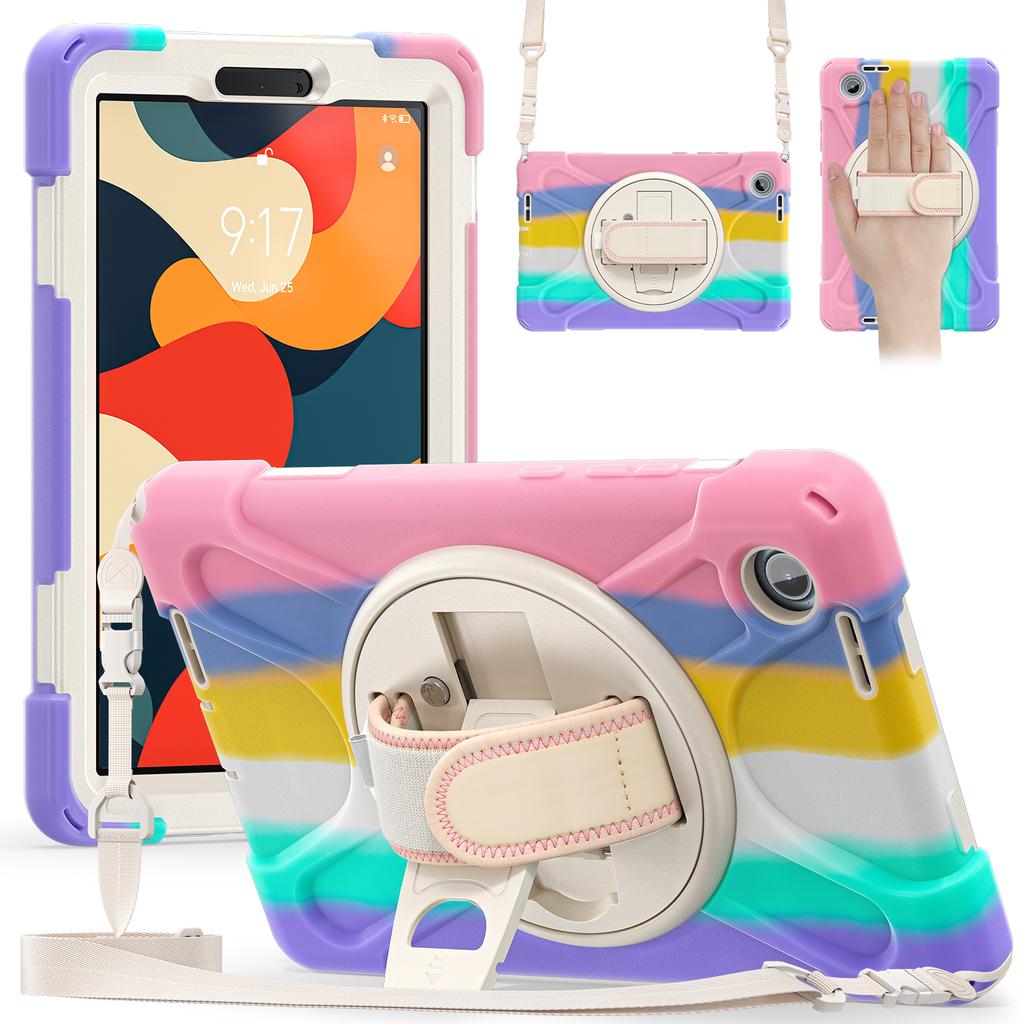 For Lenovo Tab K9/Tab One Kickstand Case TPU PC Silicone Tablet Cover with Shoulder Strap