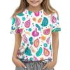 Children's Fashion Casual Short Sleeve Plant Printed Round Neck T-Shirt Top