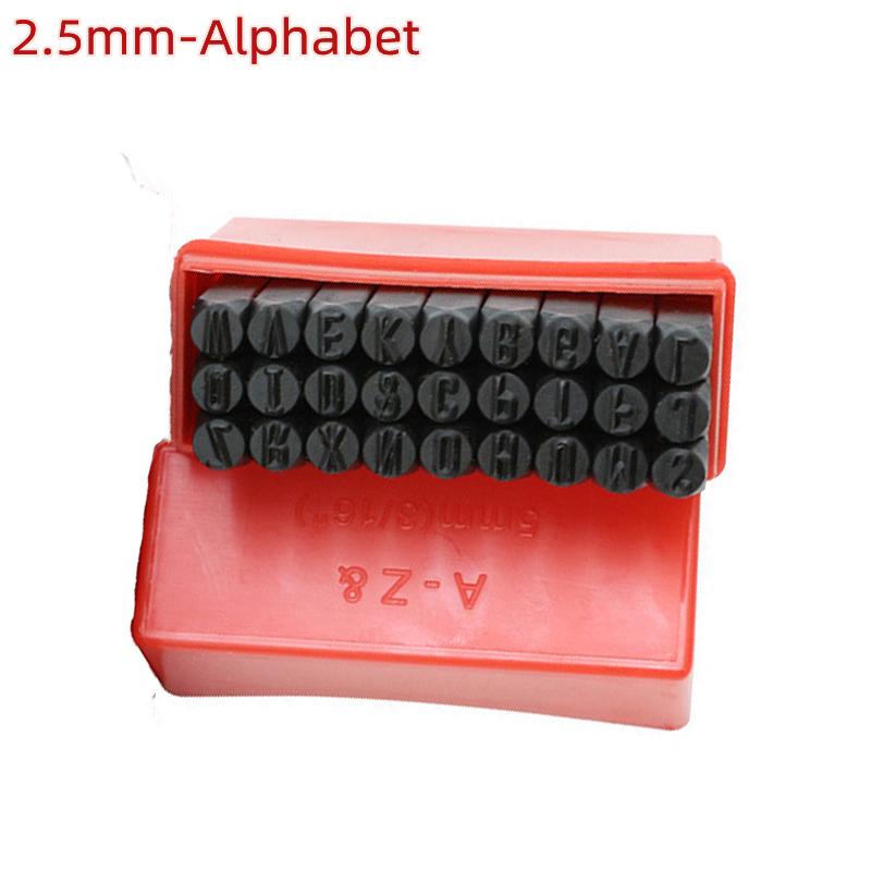Цифровой штамп алфавита Углеродистая сталь Кожа Металл ЛОГОТИП Пуансон Набор DIY Ювелирные изделия Номер Буква Пуансоны Инструменты 2/2.5/3/4/5/6/8/10/12.5мм