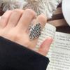 Lan Zhi Punk Silver Ring: Unique, Non-Fading, Open Design for Women