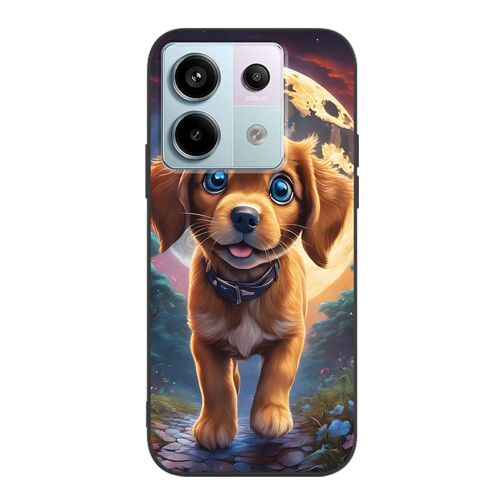 Cute Dogs Case for Xiaomi Redmi 10 10C 9C 9A 9i 9 Prime 9T 12 12C 10A K40 Pro Black Soft TPU Mobile Phone Bag Cover