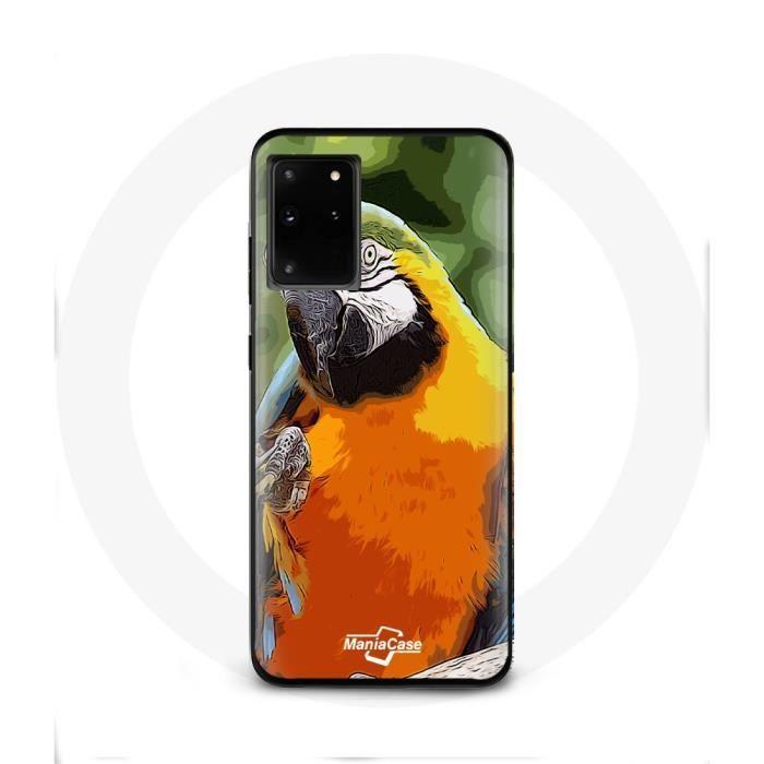 Coque - Aras - Samsung Galaxy S11 Plus - Souple - Perroquet - Orange et vert
