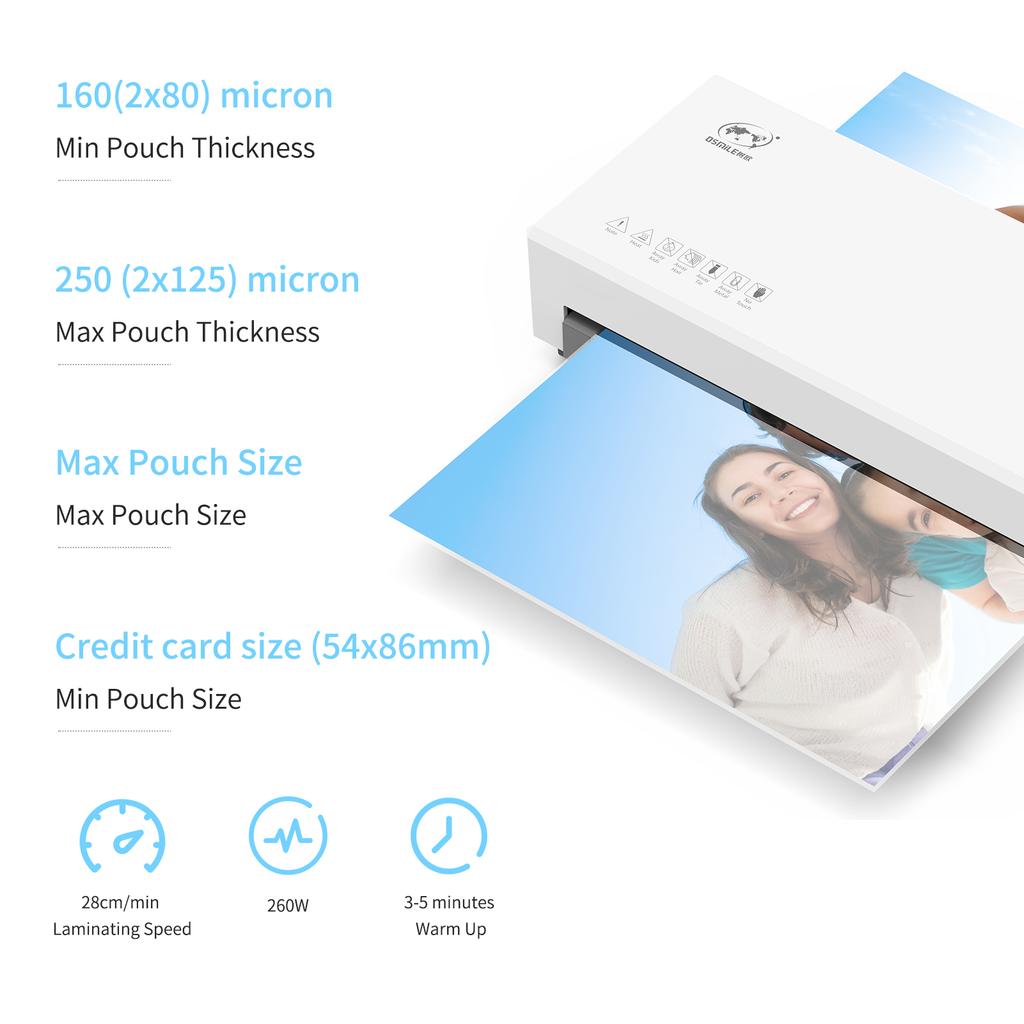 Ламинатор A4, горячее и холодное ламинирование, 2-х валковая система, ламинатор шириной 9 дюймов, подходит для ламинирования пакетов A4/A5/A6