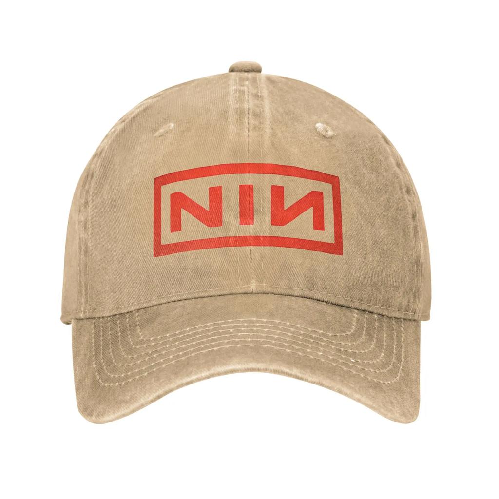 Vintage NIN Nine Inch Nails Metal Band Baseball Caps for Unisex Women Distressed Denim Headwear Outdoor Travel Gift Hats Cap