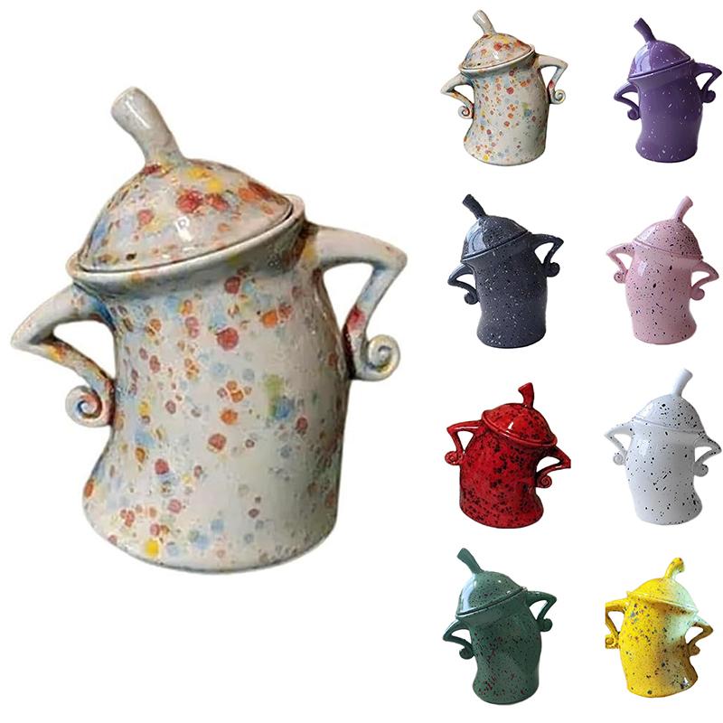 1PC Christmas Cookie Canister With Attitude Candy Jar Akimbo Resin Mugs Food Storage Jar With Lid