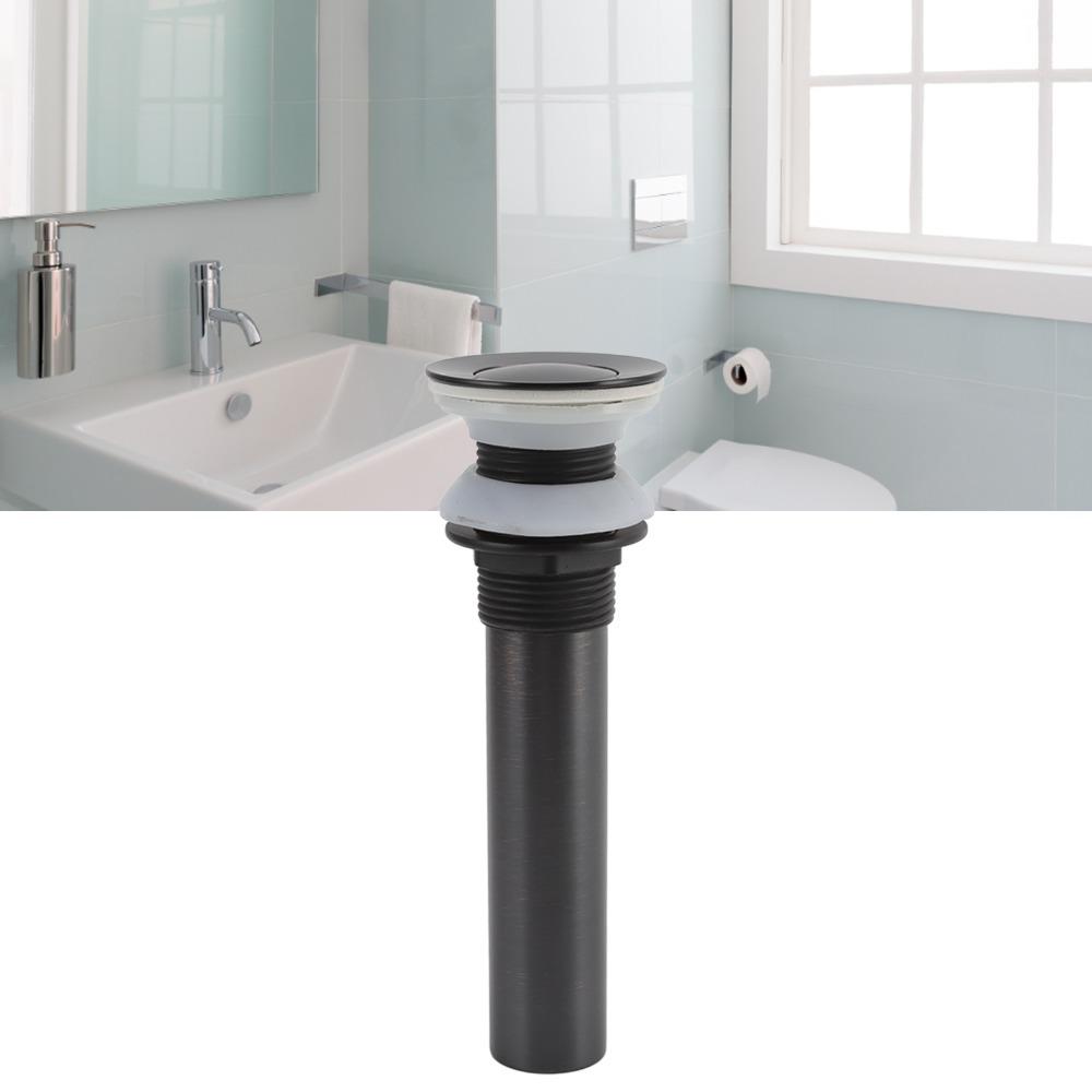Stainless Steel Drain Stopper Matte Black Finish Basin Sink Drain For Vessel Sink