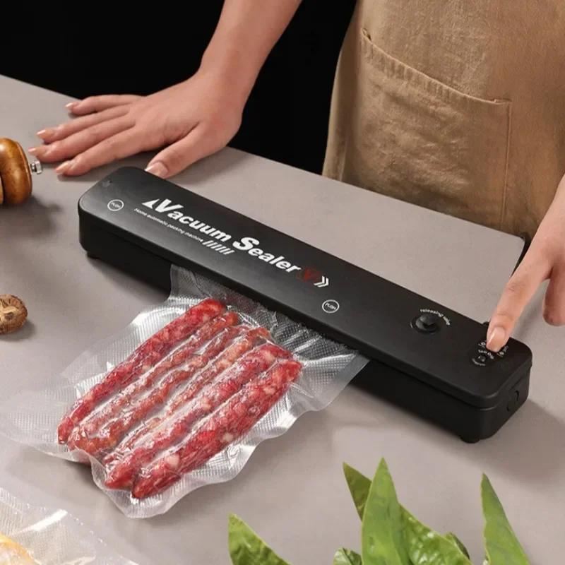 Kitchen Gadgets Food Vacuum Sealer Home Sealing Machine Food Storage Plastic Bags Sealer Portable Food Preservation Machine