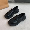 Женские кожаные лоферы в британском стиле 2025 - Осенняя мода, Универсальные ретро-туфли слипоны