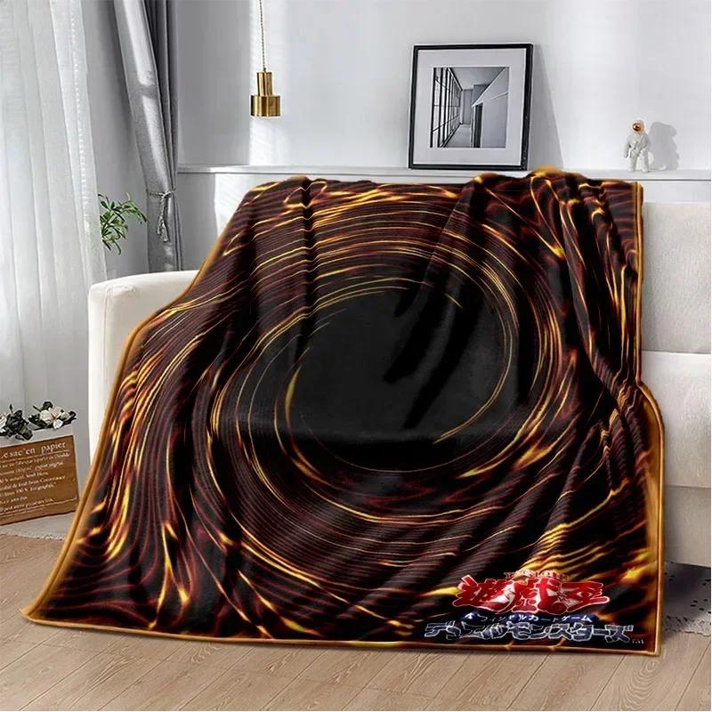Anime Yu Gi Oh Card Throw Blanket Blue Eyes White Dragon Anime Cartoon Soft Plush Blanket Bedroom Bedspread Home Decor Coraline