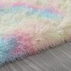 Rainbow Fluffy Rugs Anti-Skid Shaggy Area Rug Dining Room Carpet Floor Mat Home Bedroom