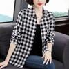 Spring and Autumn Plus Size Plaid Shirt Middle-aged Mother Loose Jacket