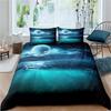 Sea Wave Duvet Cover King/Queen Size 3D Blue Ocean Spray Waves Bedding Set for Kids Teens,Azure Seawater Soft Comforter Cover