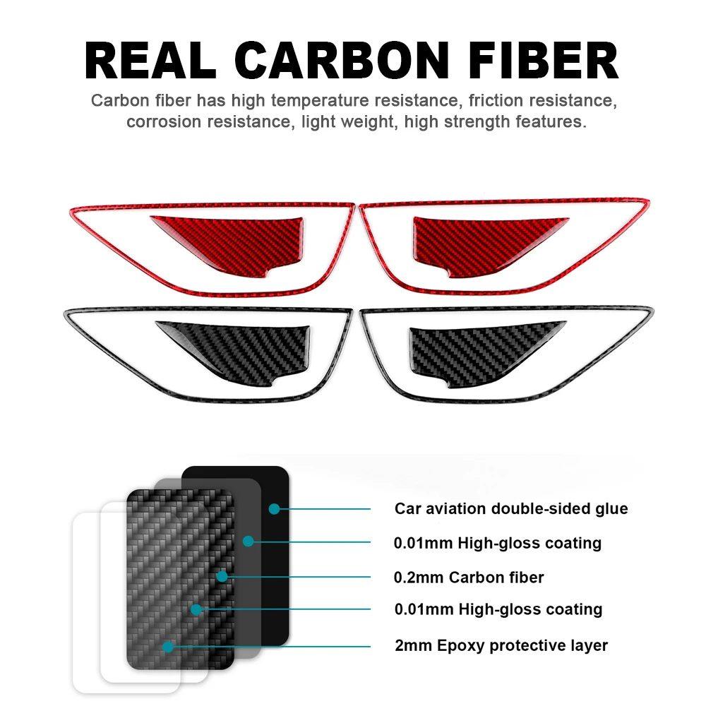 Real Carbon Fiber Sticker For Subaru WRX/WRX STI 2022 2023 Car Door Handle Frame Interior Trim RHD LHD Cover Accessories