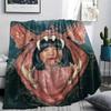 1PC Melanie Martinez Print Flannel Blanket, High quality Comfortable for All Seasons, Home Decor, Warmth and Comfort, Perfect for Christmas Gifts