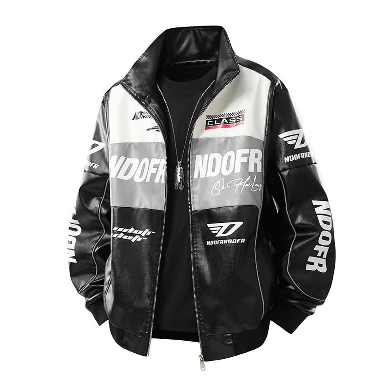 Mens Stand Collar Faux Leather Jacket Casual Biker Style Slim Fit Daily Wear Black/Red/Green
