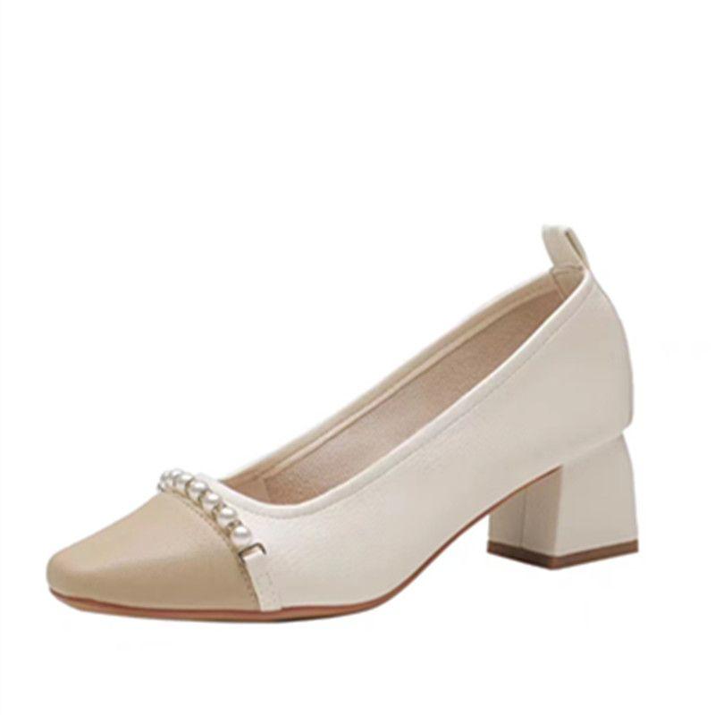 Модные квадратные каблуки женская летняя обувь обувь для женщин 2024 с мокасинами среднего размера стильное предложение Y2k обувь высокого качества социальные