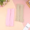 Женские вязаные теплые длинные перчатки без пальцев, зимние варежки с однотонными рукавами и рукавами, повседневная мягкая одежда для девочек, перчатки в стиле панк