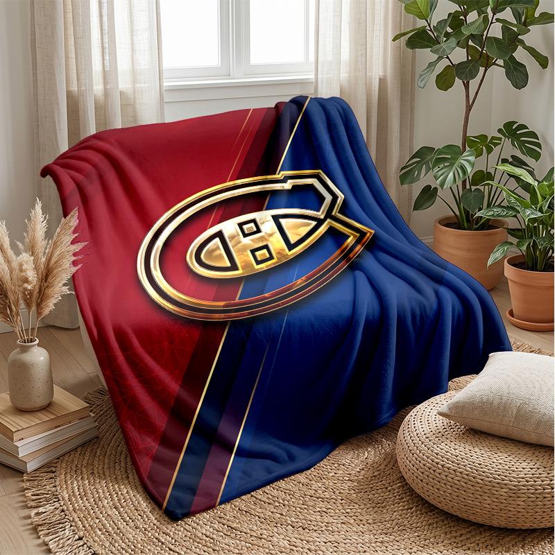 Фланелевое флисовое одеяло Montreal Canadiens Уютное теплое плед для дивана кровати путешествий Всесезонное использование