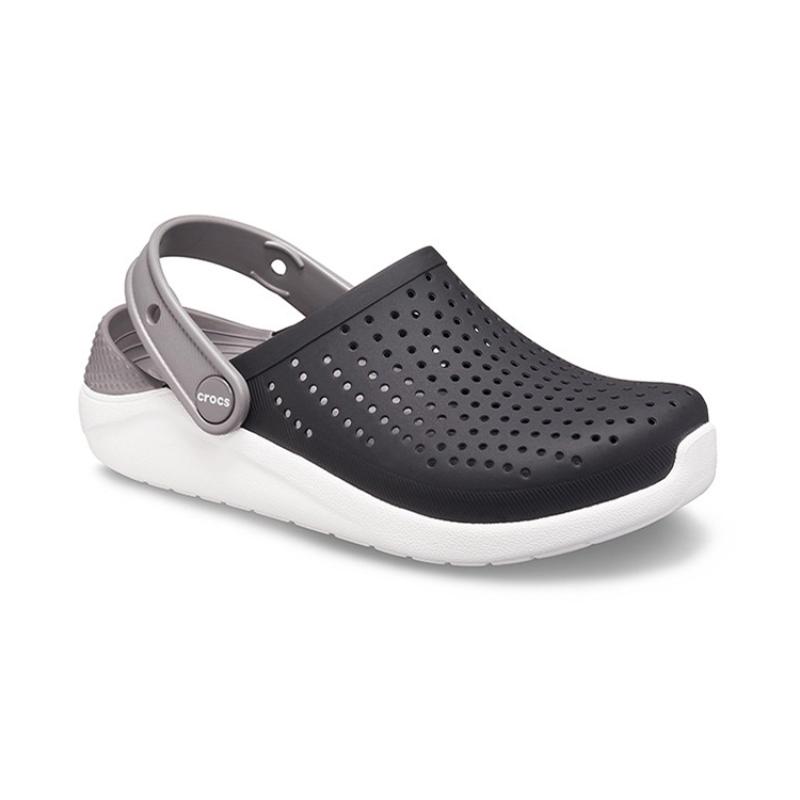 Crocs Сандалии LiteRide Casual Outdoor с отверстиями, черные, детский стиль