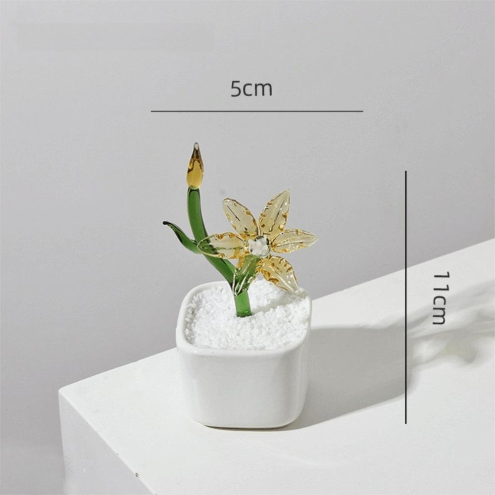 with Flowerpot Glass Flower Bouquet Mini Glass Flower Decor Wedding Decoration