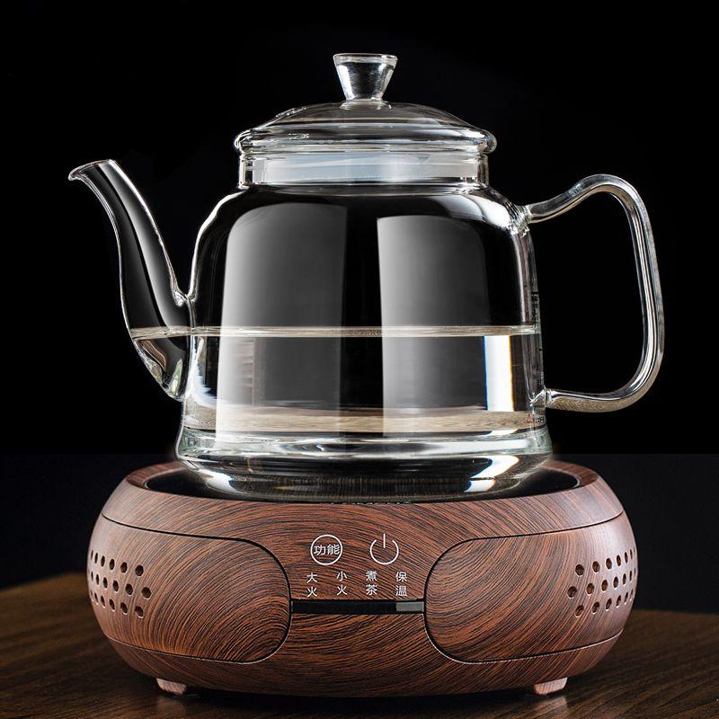 Стеклянный чайник для электрической гончарной печи 220 В, бытовая, высокотемпературная стойкость и взрывозащищенность, прозрачные отдельные кастрюли