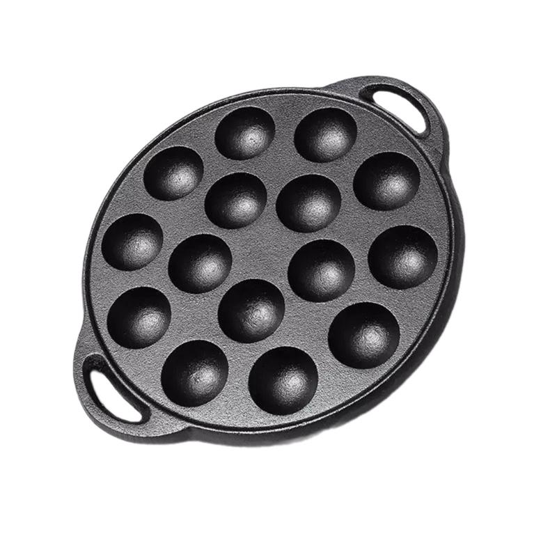 Форма для такояки круглая, для выпечки блинов, литая чугунная