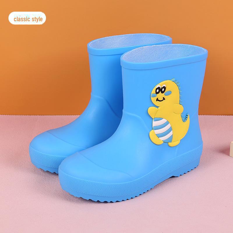 Водонепроницаемые резиновые сапоги с героями мультфильмов для детей - прочная конструкция средней высоты для мальчиков и девочек
