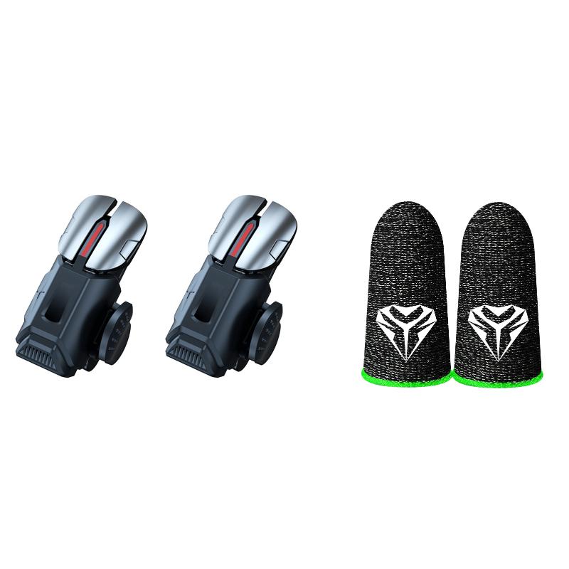 1Pair Mobile Phone Game Trigger 6 Finger Game Controller Universal Gamepad Joystick Shooter Button Controller for IOS Android