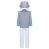 Unisex Kids Robot Costume Long Sleeve Colorful Printed Top Elastic Waistband Pants Cute Robot Headgear Cosplay Halloween Set
