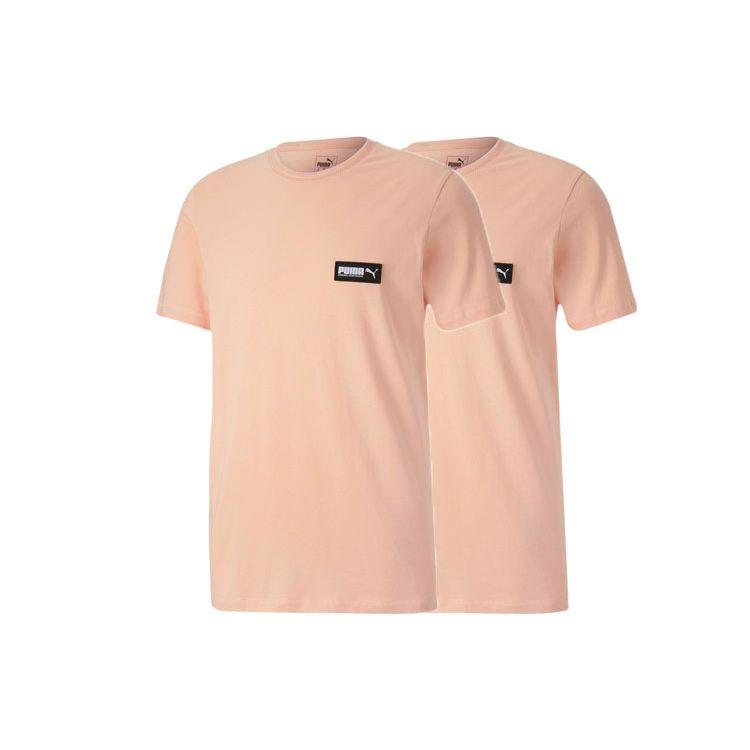 Puma Solid Color Crew Neck Casual Sport Short Sleeve T-Shirt Men Tops Pink 582687-70