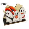 Holiday Party Supplies Halloween Wooden Napkin Holder, Cute Black Cat Mummy Pumpkin Reusable Wood Craft Desktop Organizer for Party, Spooky