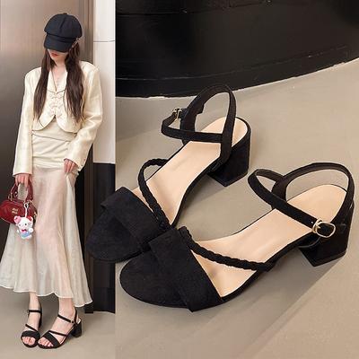 Сандалии новый дизайн французский стиль высокий каблук увеличивающий рост мягкие удобные сто мода римский стиль повседневная обувь