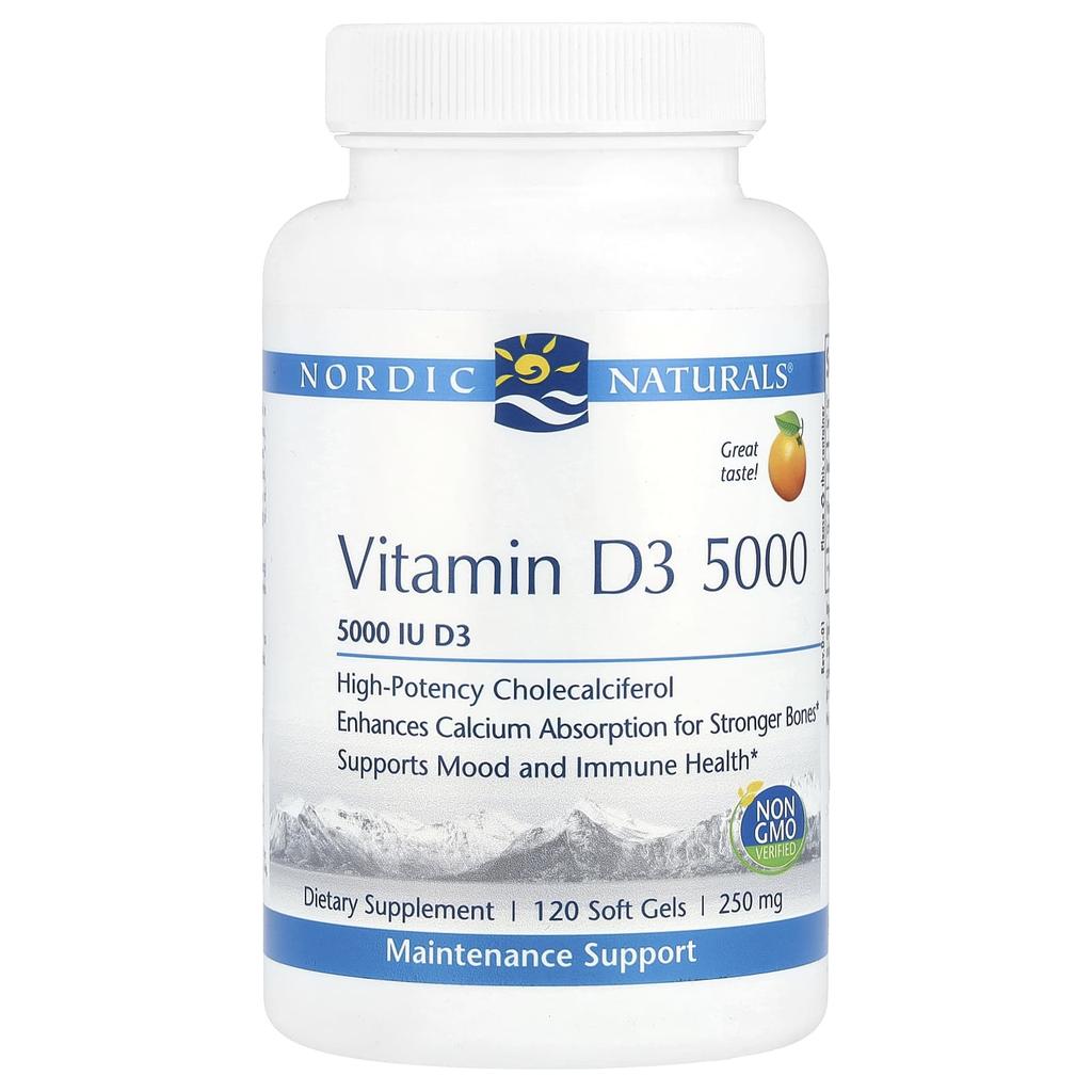 Vitamin D3 5000, Orange, 5,000 Iu, 120 Softgels