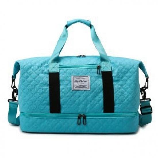 Dry and wet separation gym bag with separate shoe compartment, yoga bag, can be attached to a trolley, suitable for short trips, travel bag, can be